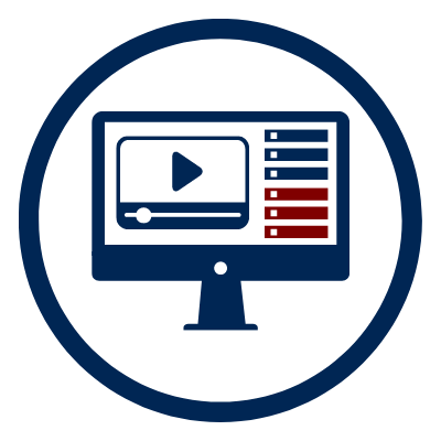 Desktop with play video icon