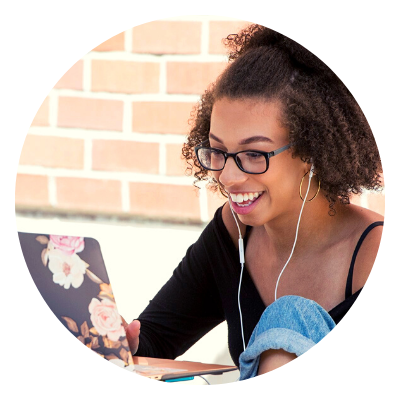 Girl using a laptop