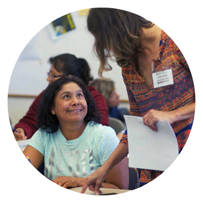 ESL student with instructor