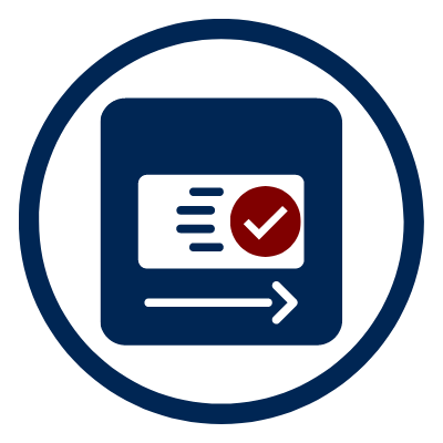 Checkmark and arrow