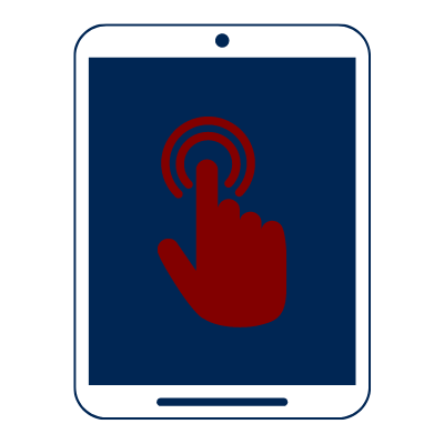 tablet with pointer finger