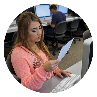 students taking a test